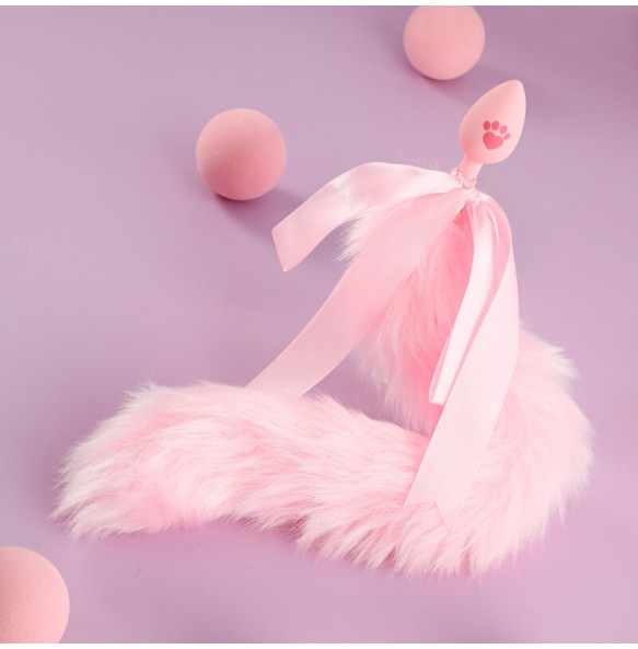 MizzZee - Silicone Fox Tail Anal Plug SM (Pink)
